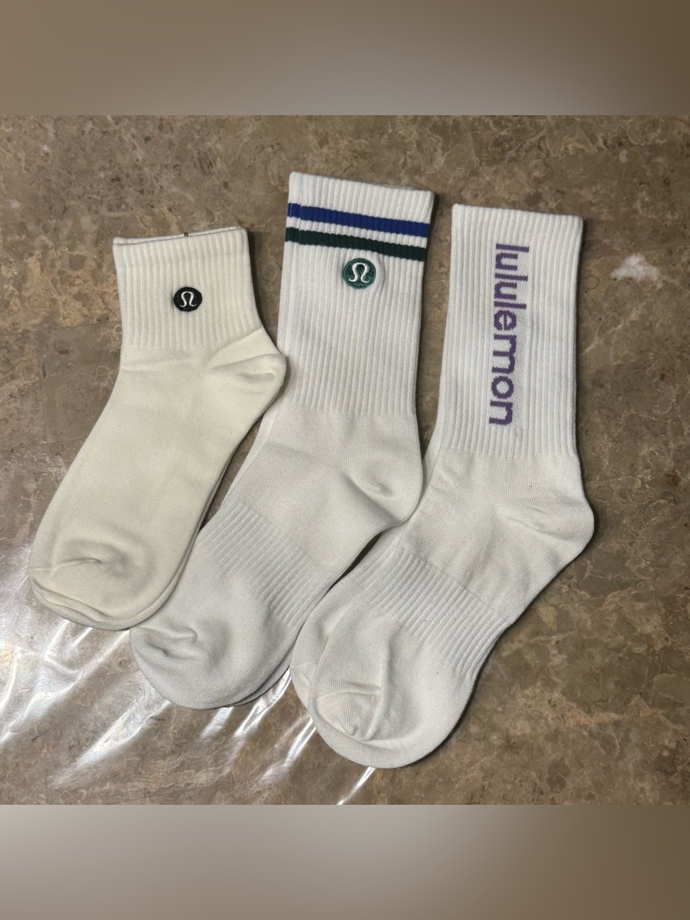 New Women’s Lululemon Athletica Socks 
3 pairs Size Medium 
Socks stretch